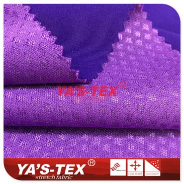 Twill polyester four-way stretch composite knitted embossed cloth【YSF010】