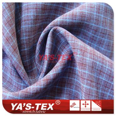 Yarn-dyed lattice fabric, polyester four-way stretch【40303】 Yarn-dyed lattice fabric, polyester four-way stretch【40303】