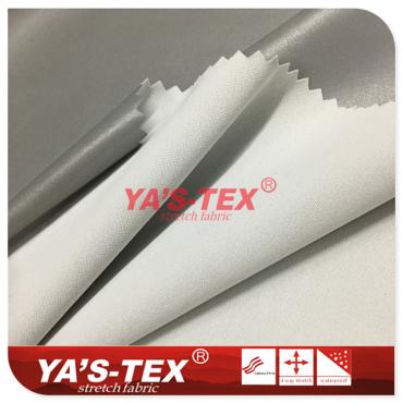 Polyester knitted four-way stretch, reflective coating fabric【YSG004】 Polyester knitted four-way stretch, reflective coating fabric【YSG004】